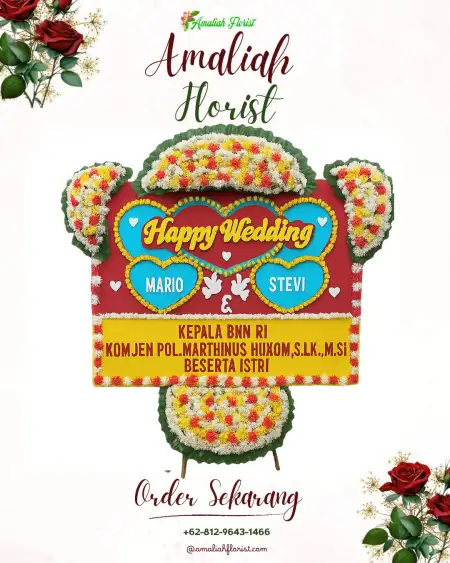 Papan Bunga Pernikahan Semampir
